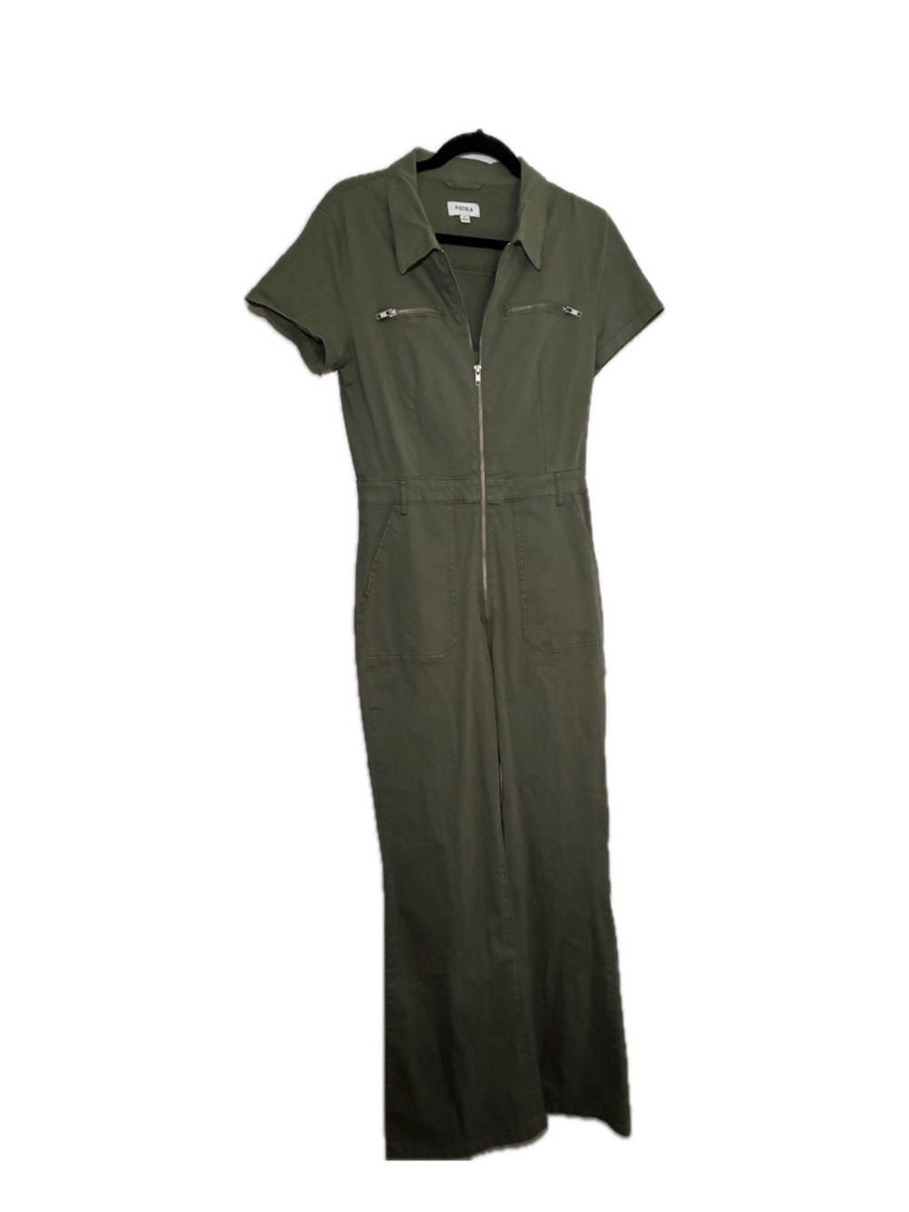 Pistola Martina Short Sleeve Flare Jumpsuit in Colonel
